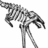 Pixelated grayscale figure in dynamic pose with text 'BIRD SCALP' on white background, no visible animation changes.