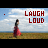 A pixelated image of a person in red clothing standing on grass with 'LAUGH LOUD' text, showing animation changes across four views.