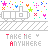 A pixelated animation of a train on tracks with colorful stars and dots, displaying 'TAKE ME ANYWHERE' text in changing colors across frames.