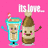 Pixelated animation of two anthropomorphic drink characters on pink background with 'Its love...' text above.