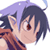 Pixelated anime-style buddy icon showing two characters in a close embrace with one character kissing the other's cheek, featuring purple and dark blue hair colors against a white background.