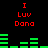 Red text "I Luv Dora" appears above green bar graphs on a black background, with bar graph patterns changing across frames.