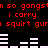 Red pixelated text on black background with white horizontal bars, repeating 'n so gangstn so gangstn i carry i carry n squirt gun squirt gun' and white bar patterns.