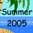 Pixelated summer-themed icon with 'Summer' text above blue water and '2005' below, featuring palm fronds, a torch, and sand elements.