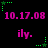 Pixelated pink text and green star-shaped corner elements repeat in a on a black background, with no visible motion changes