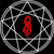 Static 50x50 pixel icon featuring a red stylized symbol inside a silver geometric circle on black background.