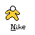 Yellow pixelated figure with white head performing various poses holding a white ball, each labeled 'Nike' below.