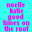 Pixelated text in bright pink on cyan and purple backgrounds, arranged in four quadrants with varying opacity.