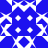 Blue and white pixelated snowflake with four white dots on a blue background, surrounded by white decorative patterns.