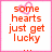 four square with pink borders, each containing red text and a small heart symbol above the text