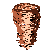 Three pixelated tornado-shaped figures with brown and beige tones, each showing distinct rotational orientations against a gray background.
