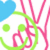 Pixelated icon with blue heart, green circles, and pink lines on white background; no visible text or animation.