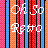 Pixelated icon with white text on a striped background of pink, blue, orange, and black vertical bars.