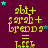 Yellow text and cyan stars on a dark purple background with repeated patterns of 'alt+5 arab+bread=' and '=' symbols.