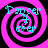 Four identical display a pink and black spiral background with cyan text reading "Dancer" above "ever" in each quadrant