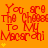 Red text on orange background repeats 'You are The Chosen To My Macarohi' with small yellow stars, static image.