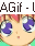 anime-style character faces with varied expressions and hair colors, each labeled with 'AGif - l' text above and below