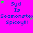 A bright pink background displays repeated text and star symbols in blue, green, and purple across multiple