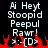 Pixelated text and flame graphics on a black background with white and red elements.