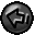 Two circular pixelated icons side-by-side, one dark gray with white spiral symbol, the other bright green with same white spiral symbol on light gray background.