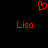 Red pixelated heart symbol above two instances of the name 'Lisa' in red text on a black background.
