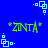 Blue background with repeating light blue square patterns and green text reading "*ZINTA*" in pixelated font.