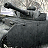 A pixelated grayscale image of a dark vehicle with visible wheels and a light-colored background.