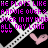 Animated icon with repeating pink text and heart shapes over a black background, featuring white chain-link patterns.