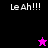 Pixelated icon with "Le Ah!!!" text and star symbols on black, purple, and pink backgrounds.