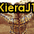 A pixelated image of a character with brown hair and a patterned top, overlaid with yellow text reading "KieraJ1 Has Swag" in three separate segments.