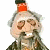Animated buddy icon featuring a cartoon character with gray hair and an orange hat on the left, next to green text reading "Original Icons .com" on a dark green background.