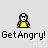 Pixelated character in yellow shirt with multiple angry expressions and text variations including 'GetAngry!' and 'Get Pissed' across frames.