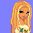 Pixel art contact sheet showing multiple frames of a cartoon character with blonde hair and yellow text phrases on blue background.