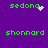 Pixelated green text on purple background with animated white particle effects near 'sedona' and 'shonnard' labels.