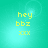 A turquoise background with yellow pixelated text reading 'hey bbz xxx' in three lines, showing subtle light variations across four views.