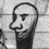 A black-and-white collage of stylized cartoon faces with exaggerated features, including large eyes, distorted mouths, and varied expressions like smiling, frowning, and shouting.