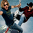 Animated contact sheet frame showing two men on a swing with text "BIG AND RICH COMIN' COMIN' TO YOUR CITY" in white block letters on blue background, left side features image of two people swinging.