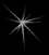 A star-shaped animation with eight radiating points on a black background, showing progressive brightness changes across three vertical