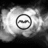 Black-and-white pixelated image with a central circular symbol surrounded by cloud-like patterns, accompanied by text elements on the right and bottom.