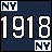 six with dark blue backgrounds, displaying text and symbols including 'NY', '1918', 'Who's Your Daddy?', and a large white interlocking NY logo
