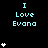 Pixelated cyan text "I Love Evana" appears with varying white heart stacks on black background, some hearts animate in vertical