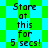 Pixelated text reads 'Stare at this for 5 secs!' on a green and cyan checkered background with diamond-shaped patterns.