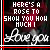 identical pixel art icons featuring text 'HERE'S A ROSE TO SHOW YOU HOW MUCH I love you' with a red rose background, each icon's 'ROSE' lettering animated to cycle through colors