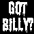 A 5-frame animated contact sheet featuring pixelated character portraits and text, with a black background on the left displaying 'GOT BILLY?' in dripping white font.