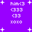 Purple background with white pixelated text and star shapes arranged in a pattern