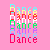 Pixelated text and color variations of 'Dance' and 'Its a Way of Life' on pink background with gray section.