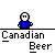 Animated contact sheet of a pixelated character drinking from a bottle with "Canadian Beer" text below each frame on gray background