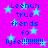 A static image with a bright pink background, blue text reading "Leenuh true frends fo lyfe!!!!!!!!", and light blue stars scattered throughout.