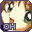 A pixelated of four identical anime-style faces with large green eyes and brown hair, each overlaid by a purple square containing white geometric symbols