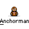 Animated contact sheet of pixel art frames showing a character with brown hair and red tie interacting with small dogs, featuring text bubbles like "WHAT?" and "SPEAK SPANISH!" on gray background.
